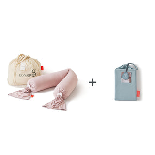 bbhugme bundle with a pregnancy pillow and an extra cover