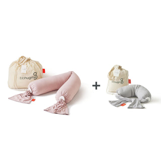bbhugme bundle with a pregnancy pillow and a nursing pillow