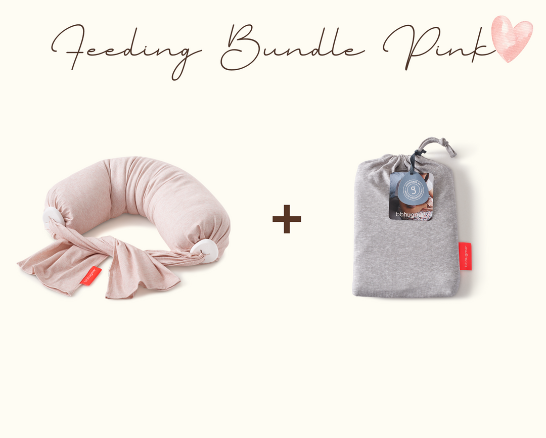 bbhugme Nursing Pillow Pink Feeding Bundle