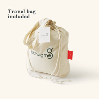 Beige drawstring bag with 