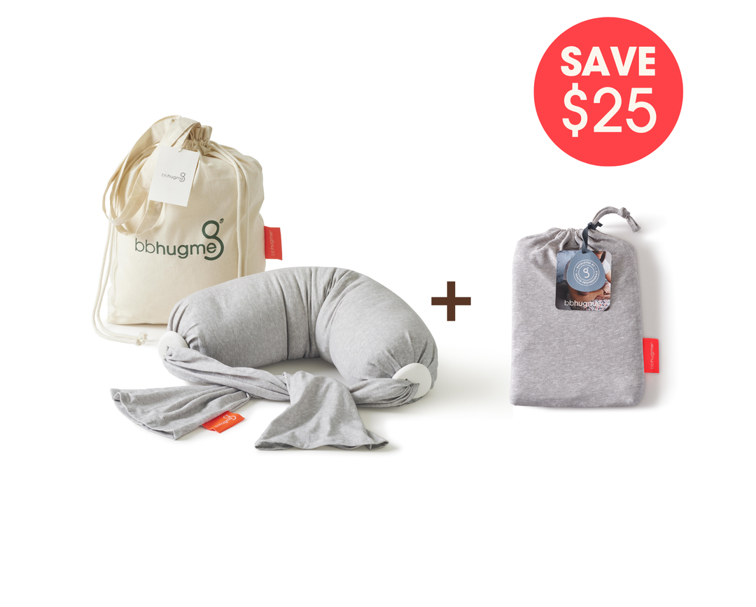 bbhugme Nursing Pillow Extra Cover Bundle Grey