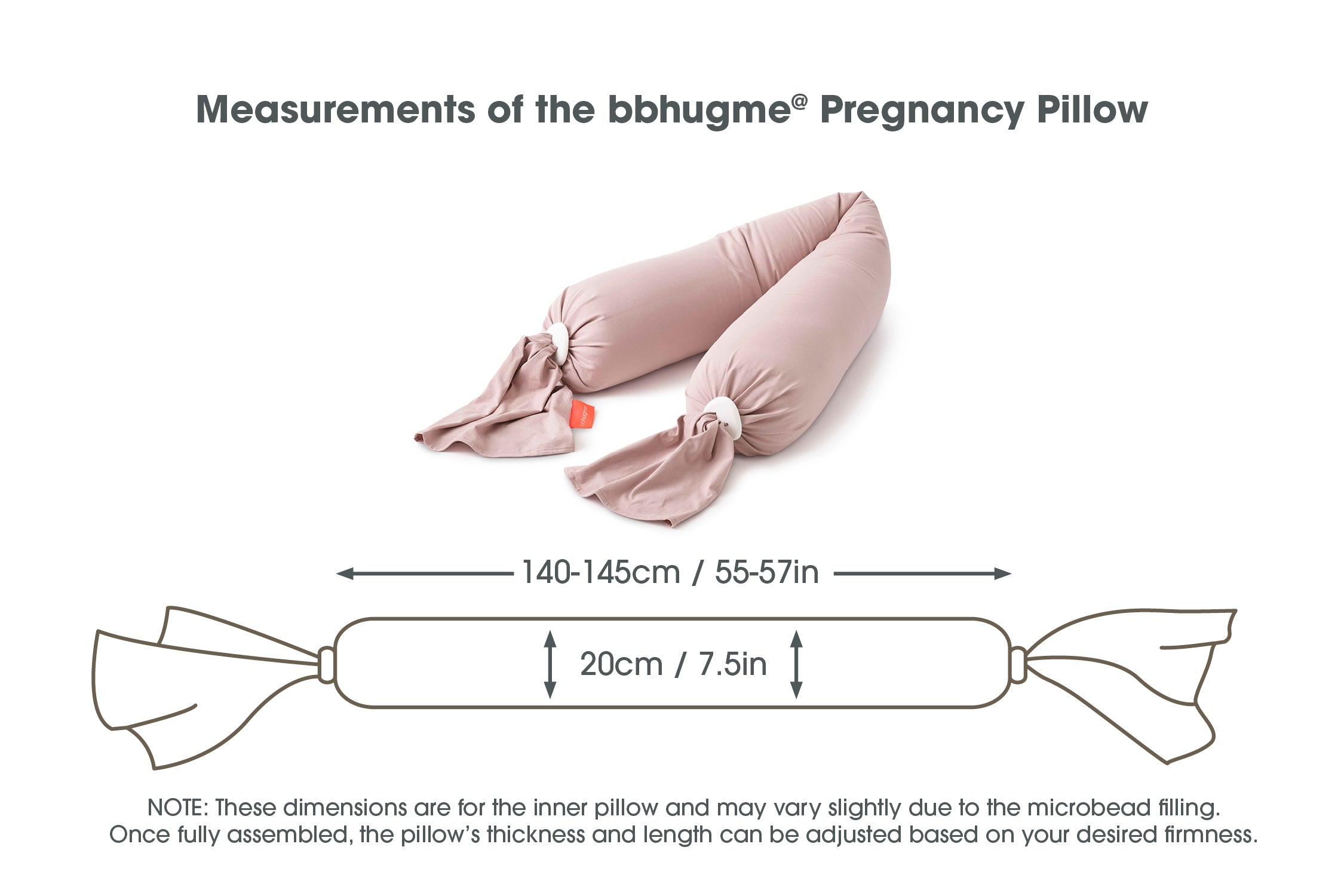 bbhugme Pregnancy Pillow - Eucalyptus/Coral