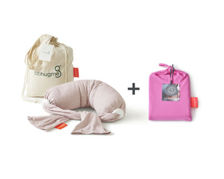 Nursing Pillow & Extra Cover Bundle - Pink Delight