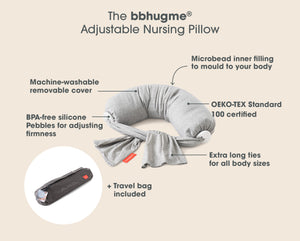 Product Features Nursing Pillow Grey Melange